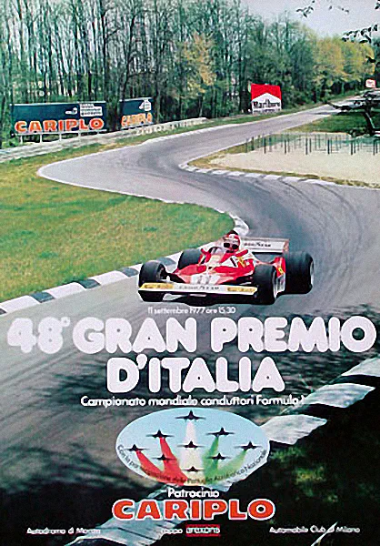 1977-09-11 | Gran Premio D`Italia | Monza | Formula 1 Event Artworks | formula 1 event artwork | formula 1 programme cover | formula 1 poster | carsten riede