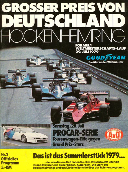 1979-07-29 | Grosser Preis von Deutschland | Hockenheim | Formula 1 Event Artworks | formula 1 event artwork | formula 1 programme cover | formula 1 poster | carsten riede