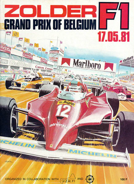 1981-05-17 | Grand Prix De Belgique | Zolder | Formula 1 Event Artworks | formula 1 event artwork | formula 1 programme cover | formula 1 poster | carsten riede