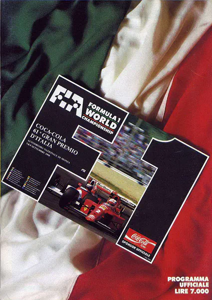 1990-09-09 | Gran Premio D`Italia | Monza | Formula 1 Event Artworks | formula 1 event artwork | formula 1 programme cover | formula 1 poster | carsten riede