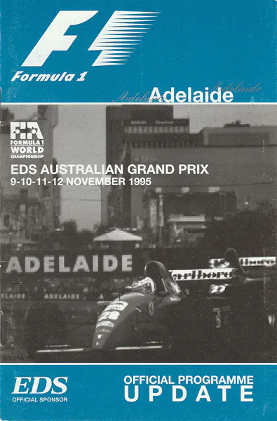 1995-11-12 | Australian Grand Prix | Adelaide | Formula 1 Event Artworks | formula 1 event artwork | formula 1 programme cover | formula 1 poster | carsten riede