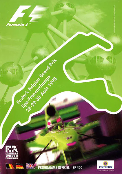 1998-08-30 | Grand Prix De Belgique | Spa-Francorchamps | Formula 1 Event Artworks | formula 1 event artwork | formula 1 programme cover | formula 1 poster | carsten riede