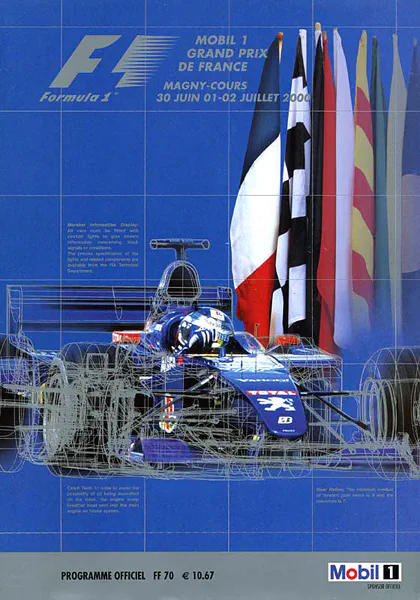 2000-07-02 | Grand Prix De France | Magny-Cours | Formula 1 Event Artworks | formula 1 event artwork | formula 1 programme cover | formula 1 poster | carsten riede
