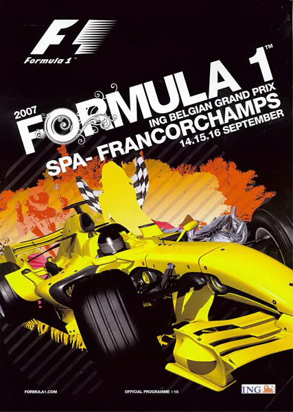 2007-09-16 | Grand Prix De Belgique | Spa-Francorchamps | Formula 1 Event Artworks | formula 1 event artwork | formula 1 programme cover | formula 1 poster | carsten riede