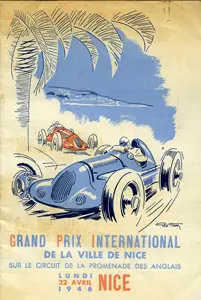 1946-04-22 | Grand Prix De Nice | Nice | Formula 1 Event Artworks | formula 1 event artwork | formula 1 programme cover | formula 1 poster | carsten riede