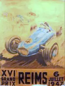 1947-07-06 | Grand Prix De Reims | Reims | Formula 1 Event Artworks | formula 1 event artwork | formula 1 programme cover | formula 1 poster | carsten riede
