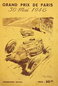 1948-05-30 | Grand Prix De Paris | Montlhery | Formula 1 Event Artworks | formula 1 event artwork | formula 1 programme cover | formula 1 poster | carsten riede