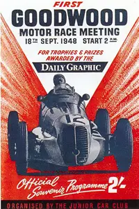 1948-09-18 | Goodwood Trophy | Goodwood | Formula 1 Event Artworks | formula 1 event artwork | formula 1 programme cover | formula 1 poster | carsten riede