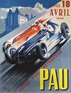 1949-04-18 | Grand Prix De Pau | Pau | Formula 1 Event Artworks | formula 1 event artwork | formula 1 programme cover | formula 1 poster | carsten riede