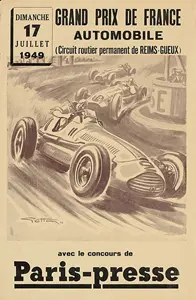 1949-07-17 | Grand Prix De l`Automobile Club De France | Reims | Formula 1 Event Artworks | formula 1 event artwork | formula 1 programme cover | formula 1 poster | carsten riede