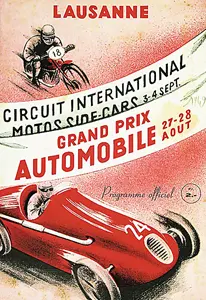 1949-08-27 | Grand Prix De Lausanne | Lausanne | Formula 1 Event Artworks | formula 1 event artwork | formula 1 programme cover | formula 1 poster | carsten riede