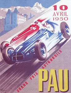 1950-04-10 | Grand Prix De Pau | Pau | Formula 1 Event Artworks | formula 1 event artwork | formula 1 programme cover | formula 1 poster | carsten riede