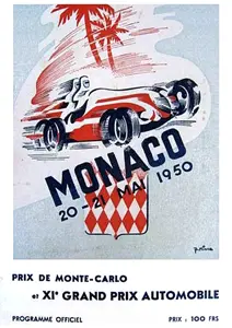 1950-05-21 | Grand Prix De Monaco | Monte Carlo | Formula 1 Event Artworks | formula 1 event artwork | formula 1 programme cover | formula 1 poster | carsten riede