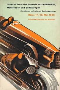1952-05-18 | Grosser Preis der Schweiz | Bern | Formula 1 Event Artworks | formula 1 event artwork | formula 1 programme cover | formula 1 poster | carsten riede