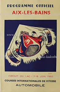 1952-06-08 | Circuit Du Lac | Aix-les-Bains | Formula 1 Event Artworks | formula 1 event artwork | formula 1 programme cover | formula 1 poster | carsten riede