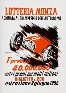 1952-06-08 | Gran Premio Dell`Autodromo Di Monza | Monza | Formula 1 Event Artworks | formula 1 event artwork | formula 1 programme cover | formula 1 poster | carsten riede