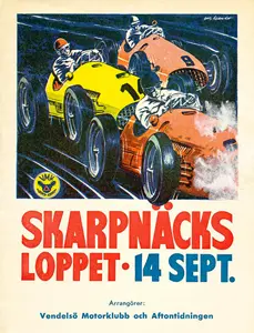 1952-09-14 | Skarpnacksloppet | Skarpnack | Formula 1 Event Artworks | formula 1 event artwork | formula 1 programme cover | formula 1 poster | carsten riede