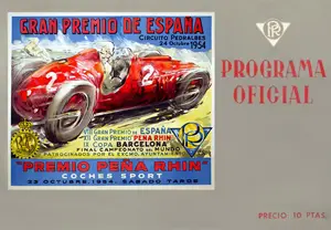 1954-10-24 | Gran Premio De Espana | Pedralbes | Formula 1 Event Artworks | formula 1 event artwork | formula 1 programme cover | formula 1 poster | carsten riede