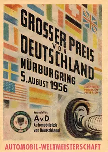 1956-08-05 | Grosser Preis von Deutschland | Nürburgring | Formula 1 Event Artworks | formula 1 event artwork | formula 1 programme cover | formula 1 poster | carsten riede