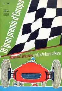 1956-09-02 | Gran Premio D`Italia | Monza | Formula 1 Event Artworks | formula 1 event artwork | formula 1 programme cover | formula 1 poster | carsten riede