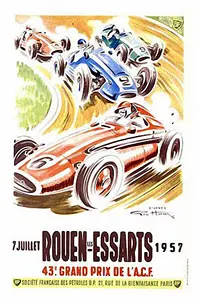 1957-07-07 | Grand Prix De l`Automobile Club De France | Rouen | Formula 1 Event Artworks | formula 1 event artwork | formula 1 programme cover | formula 1 poster | carsten riede