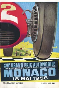 1958-05-18 | Grand Prix De Monaco | Monte Carlo | Formula 1 Event Artworks | formula 1 event artwork | formula 1 programme cover | formula 1 poster | carsten riede