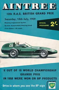 1959-07-18 | British Grand Prix | Aintree | Formula 1 Event Artworks | formula 1 event artwork | formula 1 programme cover | formula 1 poster | carsten riede