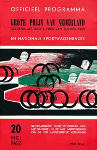 1962-05-20 | Grote Prijs Van Nederland | Zandvoort | Formula 1 Event Artworks | formula 1 event artwork | formula 1 programme cover | formula 1 poster | carsten riede