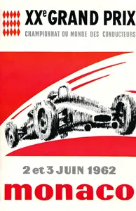1962-06-03 | Grand Prix De Monaco | Monte Carlo | Formula 1 Event Artworks | formula 1 event artwork | formula 1 programme cover | formula 1 poster | carsten riede