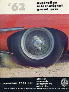 1962-11-18 | Australian Grand Prix | Caversham | Formula 1 Event Artworks | formula 1 event artwork | formula 1 programme cover | formula 1 poster | carsten riede