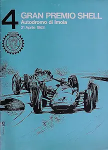 1963-04-21 | Gran Premio Citta Di Imola | Imola | Formula 1 Event Artworks | formula 1 event artwork | formula 1 programme cover | formula 1 poster | carsten riede