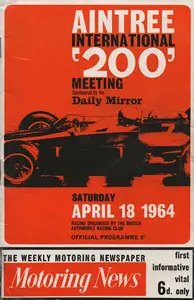 1964-04-18 | B.A.R.C. '200' | Aintree | Formula 1 Event Artworks | formula 1 event artwork | formula 1 programme cover | formula 1 poster | carsten riede