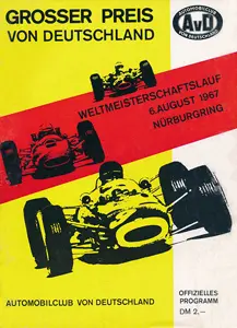 1967-08-06 | Grosser Preis von Deutschland | Nürburgring | Formula 1 Event Artworks | formula 1 event artwork | formula 1 programme cover | formula 1 poster | carsten riede