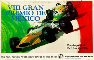 1969-10-19 | Gran Premio De Mexico | Mexico | Formula 1 Event Artworks | formula 1 event artwork | formula 1 programme cover | formula 1 poster | carsten riede