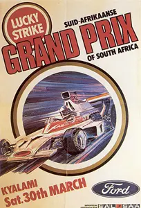 1974-03-30 | South African Grand Prix | Kyalami | Formula 1 Event Artworks | formula 1 event artwork | formula 1 programme cover | formula 1 poster | carsten riede