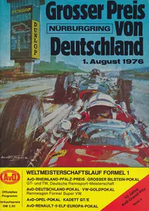 1976-08-01 | Grosser Preis von Deutschland | Nürburgring | Formula 1 Event Artworks | formula 1 event artwork | formula 1 programme cover | formula 1 poster | carsten riede