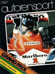 1977-08-28 | Grote Prijs Van Nederland | Zandvoort | Formula 1 Event Artworks | formula 1 event artwork | formula 1 programme cover | formula 1 poster | carsten riede