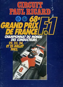 1982-07-25 | Grand Prix De France | Le Castellet | Formula 1 Event Artworks | formula 1 event artwork | formula 1 programme cover | formula 1 poster | carsten riede