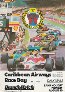 1982-08-30 | Caribbean Airways Trophy | Brands Hatch | Formula 1 Event Artworks | formula 1 event artwork | formula 1 programme cover | formula 1 poster | carsten riede