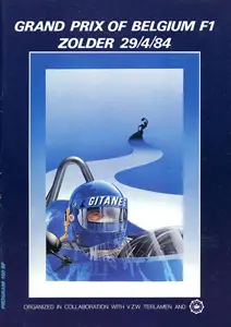 1984-04-29 | Grand Prix De Belgique | Zolder | Formula 1 Event Artworks | formula 1 event artwork | formula 1 programme cover | formula 1 poster | carsten riede