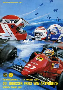 1984-08-19 | Grosser Preis von Österreich | Zeltweg | Formula 1 Event Artworks | formula 1 event artwork | formula 1 programme cover | formula 1 poster | carsten riede