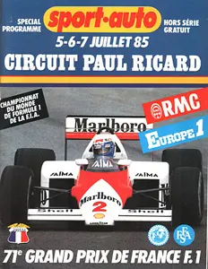 1985-07-07 | Grand Prix De France | Le Castellet | Formula 1 Event Artworks | formula 1 event artwork | formula 1 programme cover | formula 1 poster | carsten riede