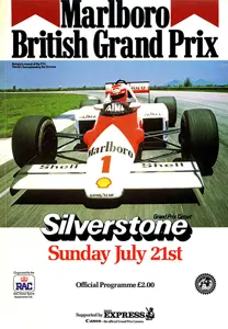 1985-07-21 | British Grand Prix | Silverstone | Formula 1 Event Artworks | formula 1 event artwork | formula 1 programme cover | formula 1 poster | carsten riede