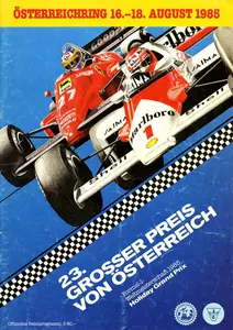 1985-08-18 | Grosser Preis von Österreich | Zeltweg | Formula 1 Event Artworks | formula 1 event artwork | formula 1 programme cover | formula 1 poster | carsten riede
