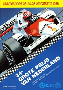 1985-08-25 | Grote Prijs Van Nederland | Zandvoort | Formula 1 Event Artworks | formula 1 event artwork | formula 1 programme cover | formula 1 poster | carsten riede