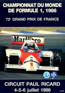 1986-07-06 | Grand Prix De France | Le Castellet | Formula 1 Event Artworks | formula 1 event artwork | formula 1 programme cover | formula 1 poster | carsten riede