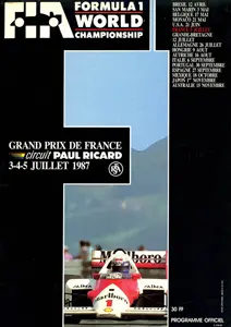 1987-07-05 | Grand Prix De France | Le Castellet | Formula 1 Event Artworks | formula 1 event artwork | formula 1 programme cover | formula 1 poster | carsten riede