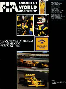 1988-05-29 | Gran Premio De Mexico | Mexico | Formula 1 Event Artworks | formula 1 event artwork | formula 1 programme cover | formula 1 poster | carsten riede
