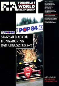 1988-08-07 | Magyar Nagydij | Budapest | Formula 1 Event Artworks | formula 1 event artwork | formula 1 programme cover | formula 1 poster | carsten riede