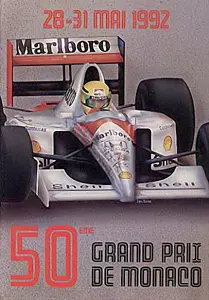 1992-05-31 | Grand Prix De Monaco | Monte Carlo | Formula 1 Event Artworks | formula 1 event artwork | formula 1 programme cover | formula 1 poster | carsten riede